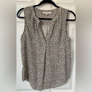 Leopard Tank Top with Front Cutout